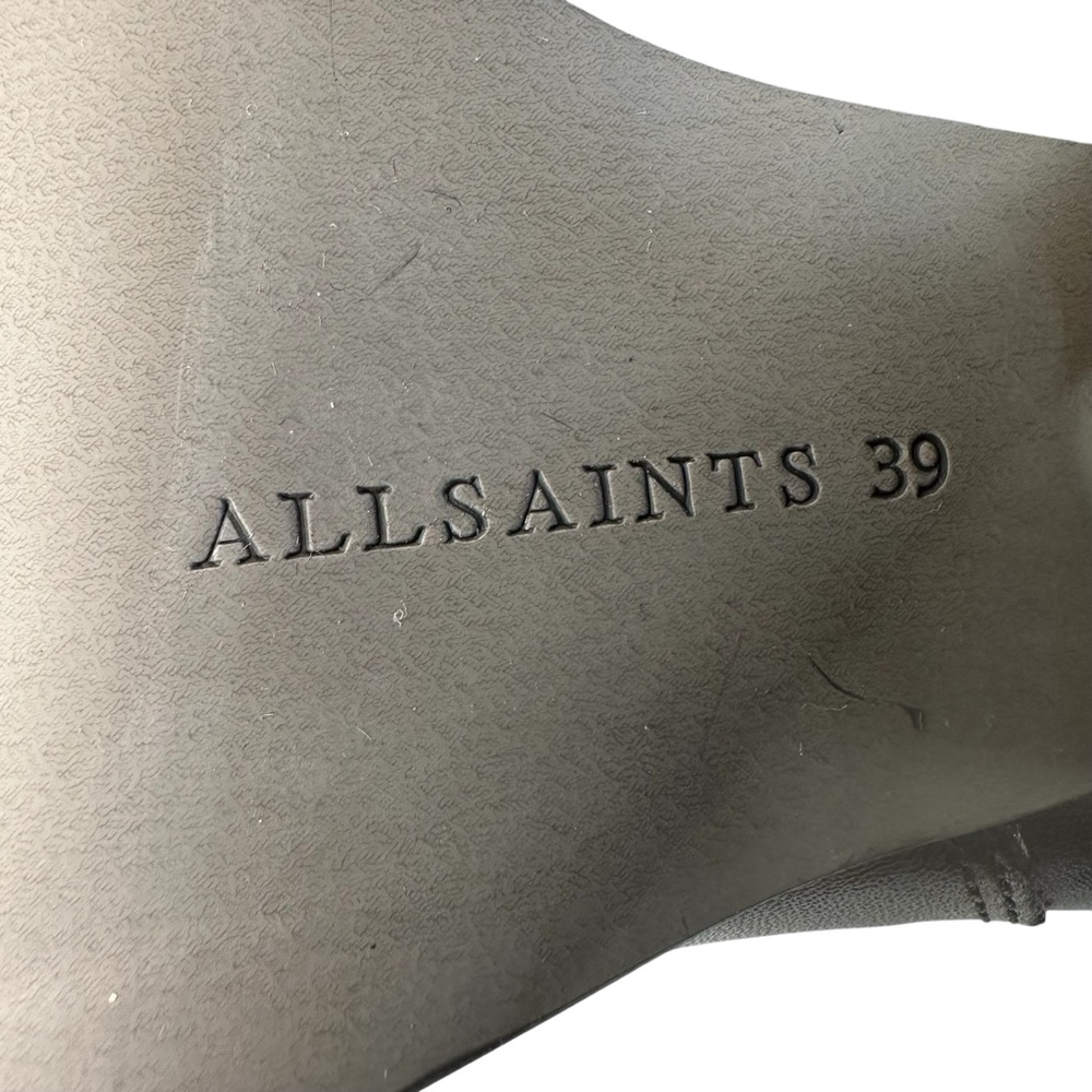 All Saints Womens Ria Point Toe Black Leather Block Heel Ankle Boot. 39/9 - Picture 11 of 13